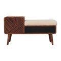 Bouclé Storage Bench, Chestnut