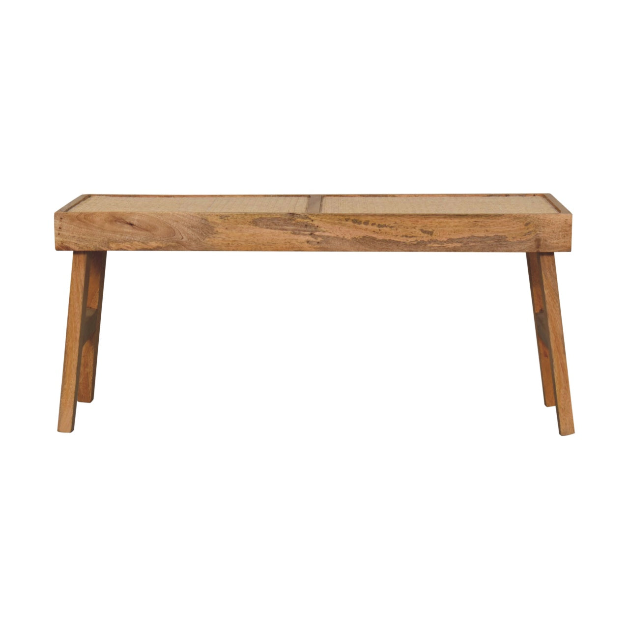 Wooden Rattan Hallway Bench