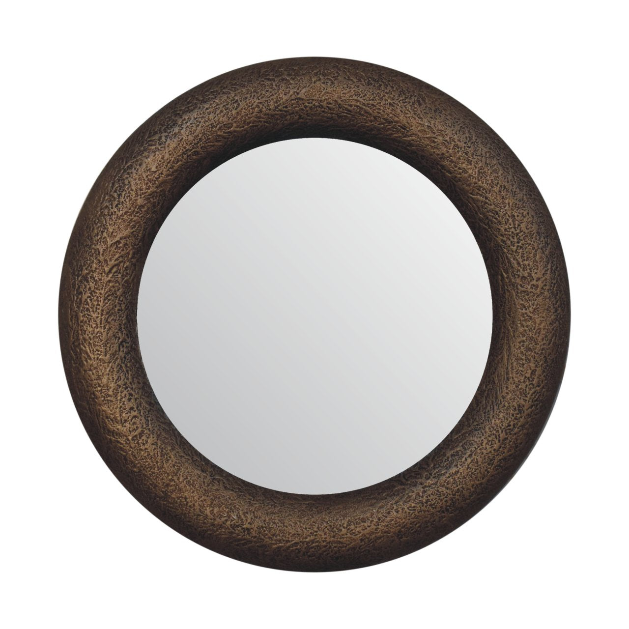 Wooden Hammered Mirror, Metallic Finish