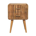 Valen 2 Drawers Wooden Bedside Table, Oak Finish