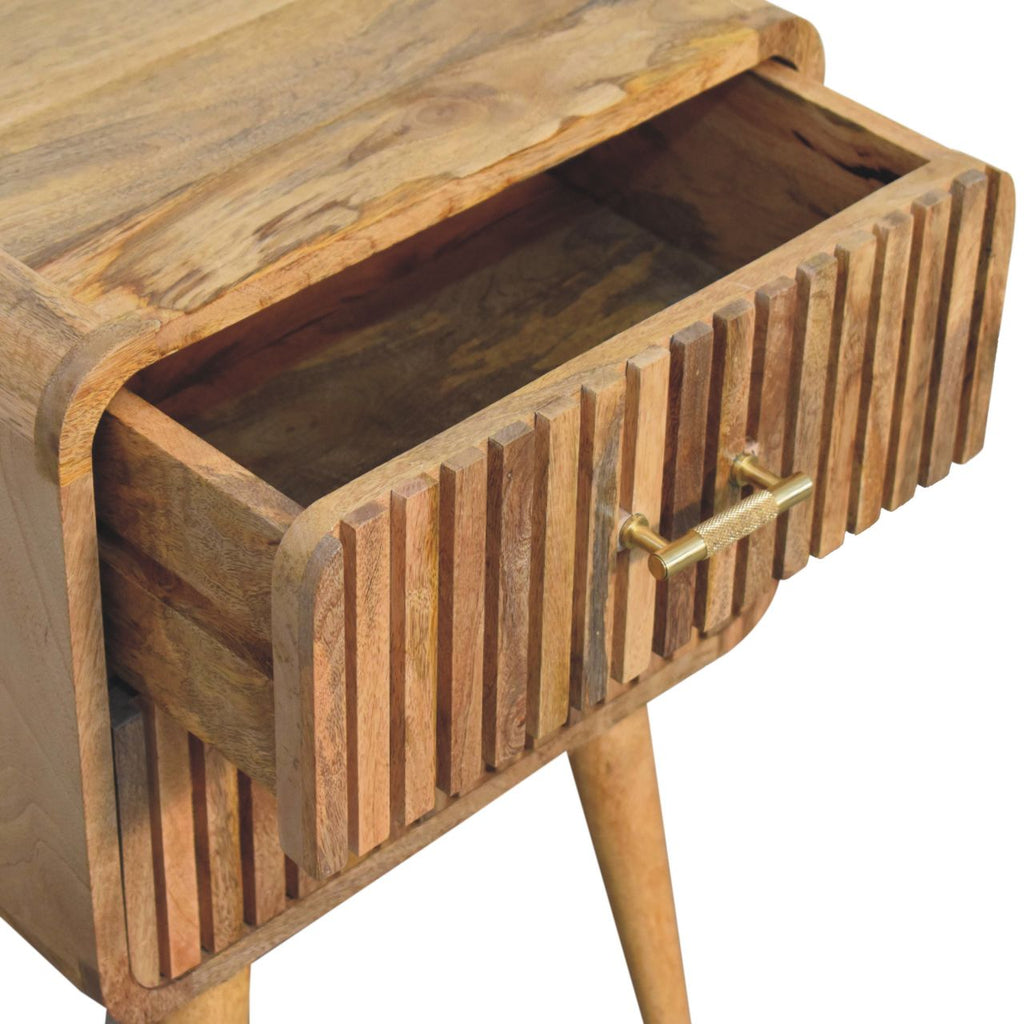 Valen 2 Drawers Wooden Bedside Table, Oak Finish