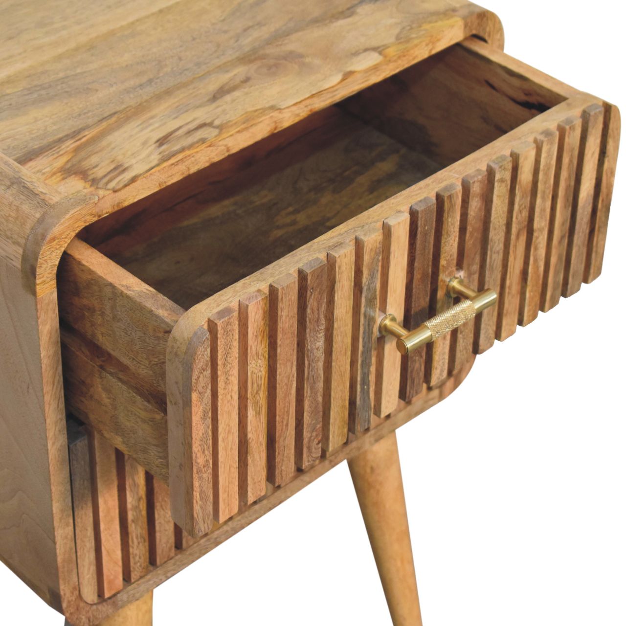 Valen 2 Drawers Wooden Bedside Table, Oak Finish