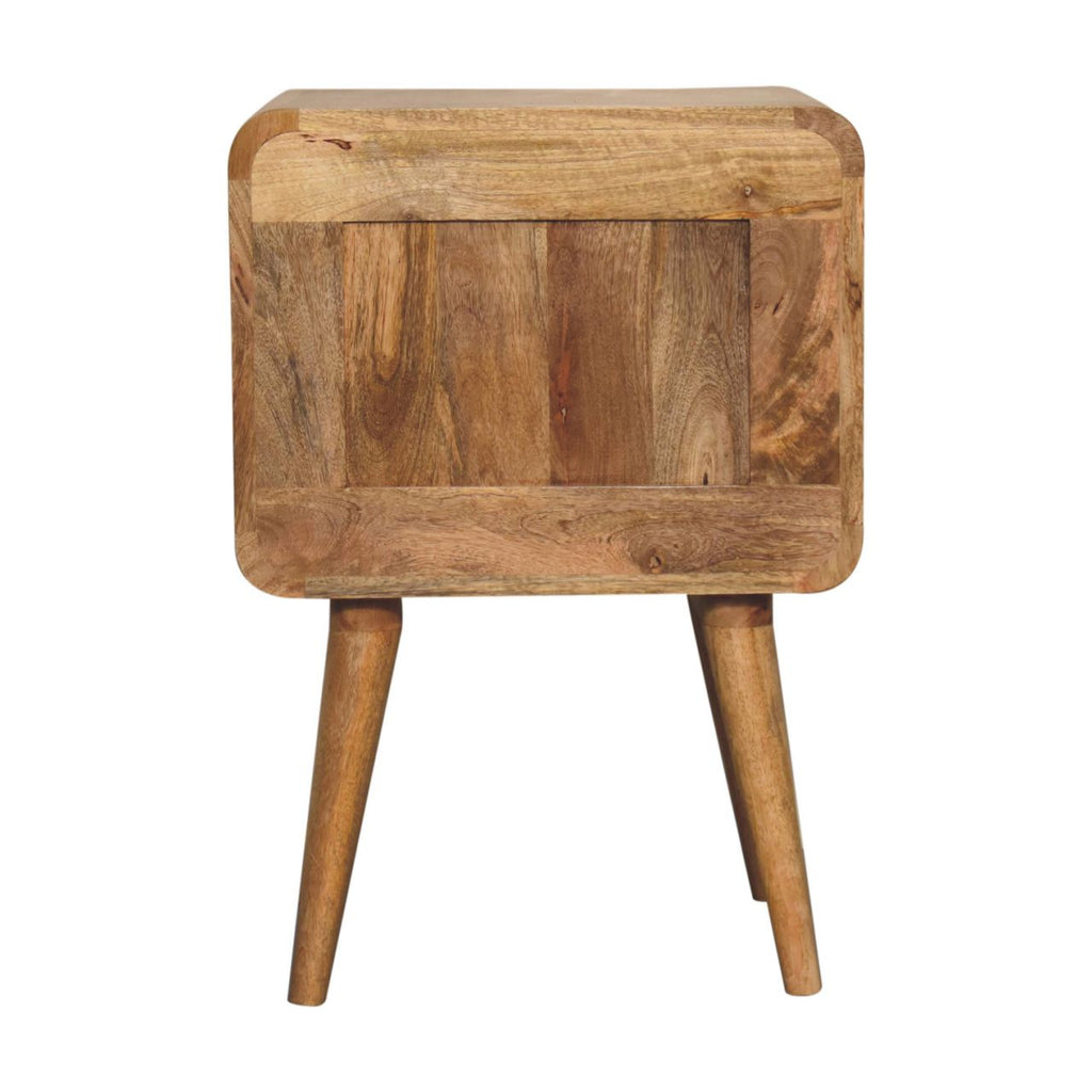 Valen 2 Drawers Wooden Bedside Table, Oak Finish