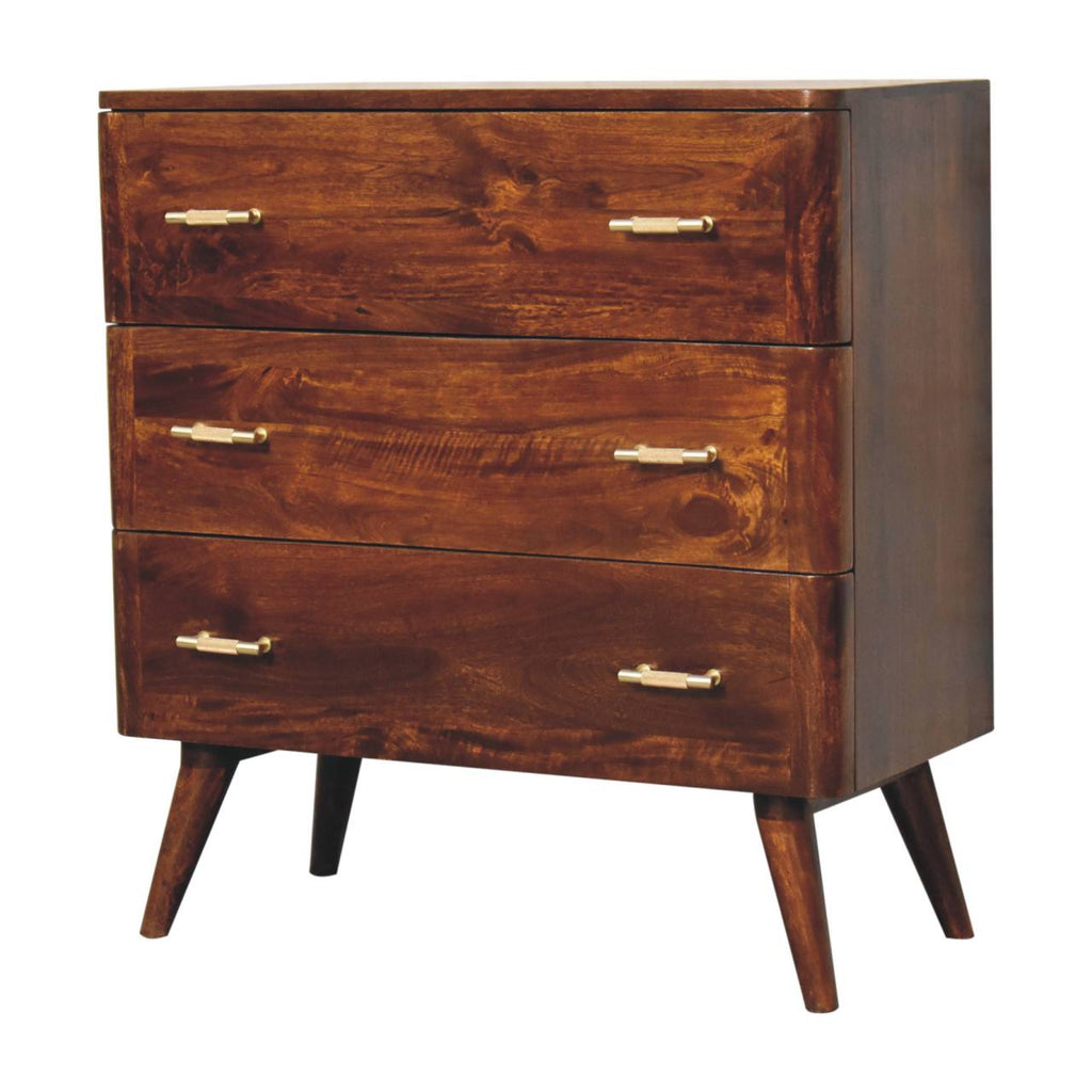 Valen Wooden 3 Drawer Chest, Chestnut