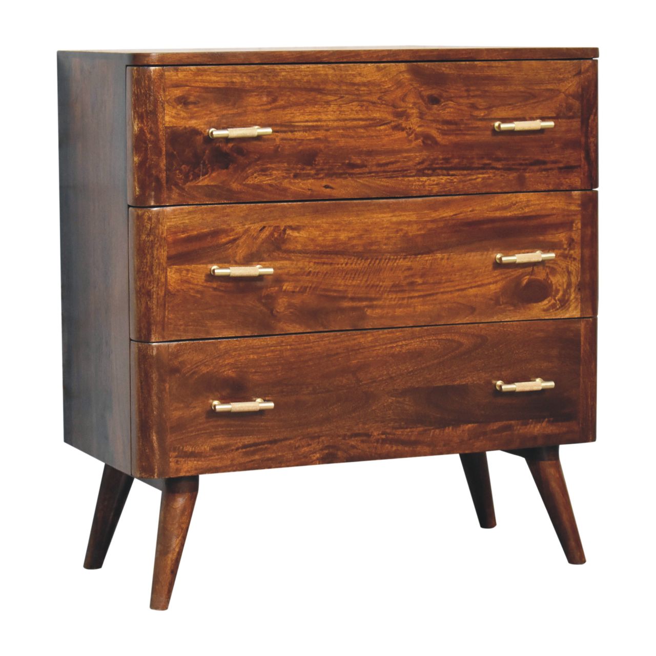Valen Wooden 3 Drawer Chest, Chestnut