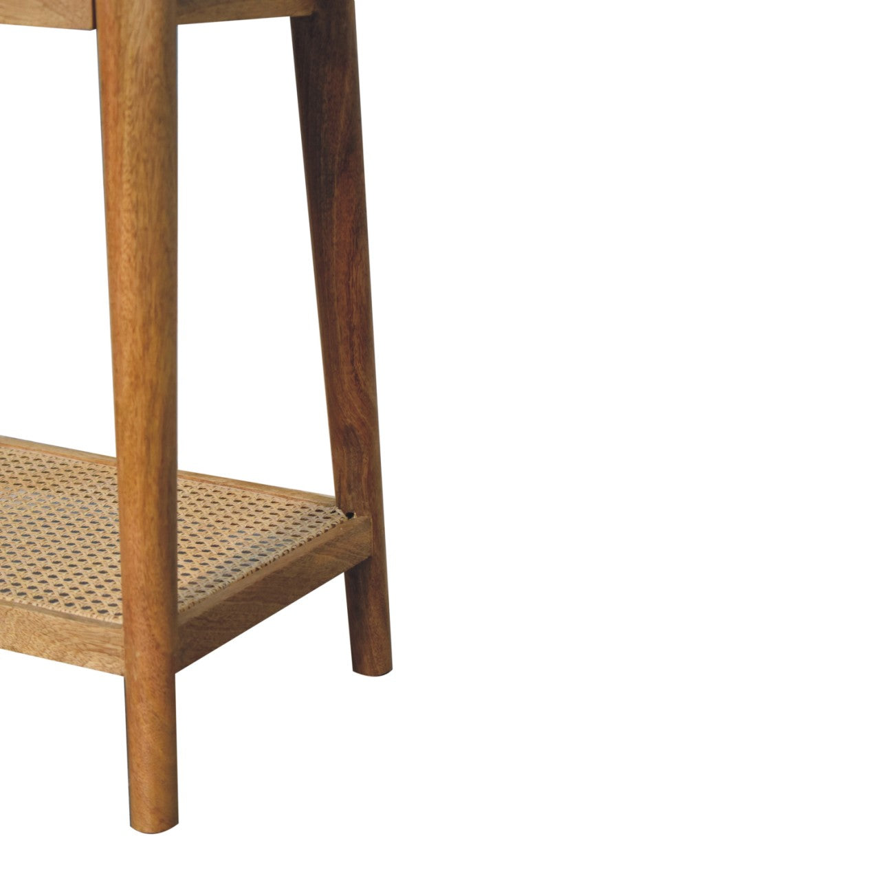 Wooden 1 Drawer Rattan Side Table