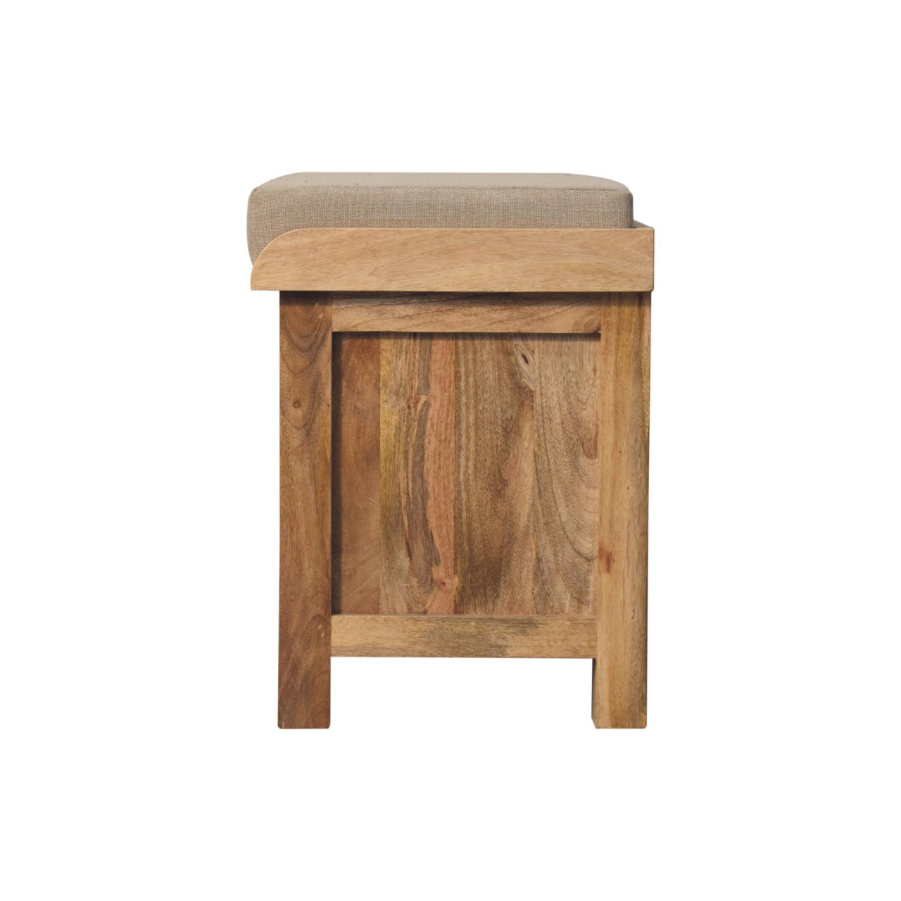 Wooden and Rattan Basket Bench