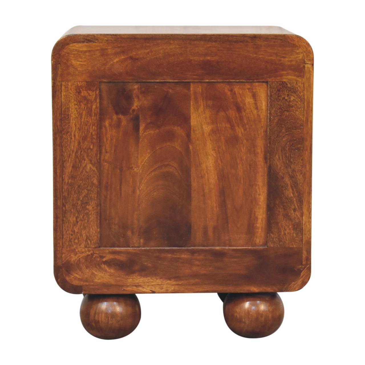 Mango Wood and Rattan Bedside Table, Chestnut Finish