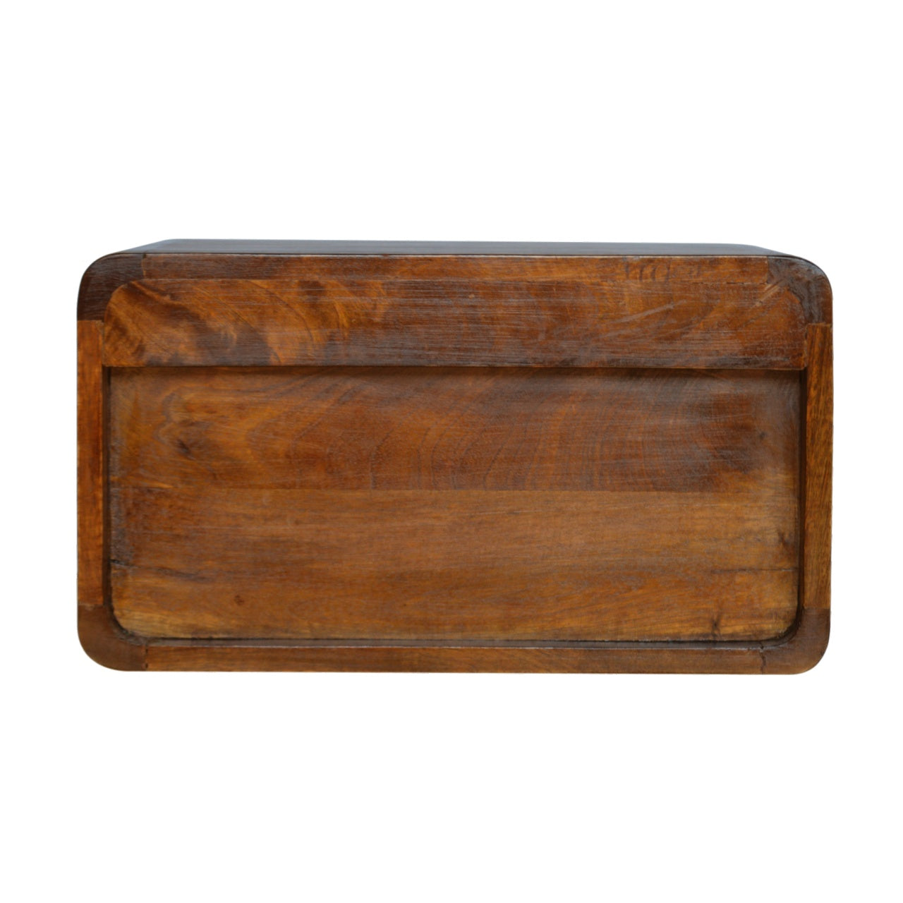 Wall Mounted Open Woven Bedside, Chestnut Finish
