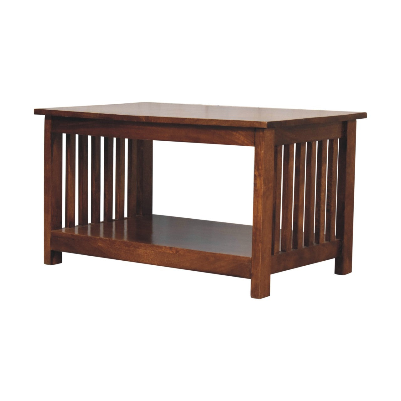 Slatted Wooden Coffee Table, Chestnut
