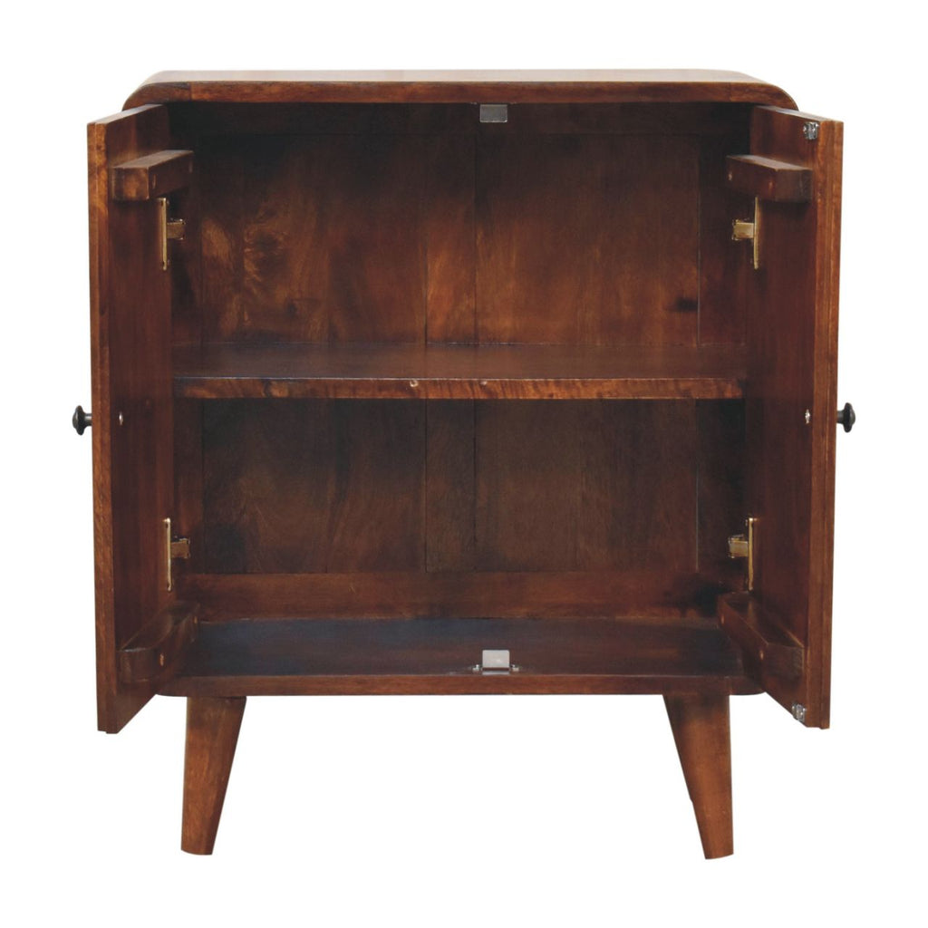 Arto Narrow Classic Cabinet, Chestnut Finish