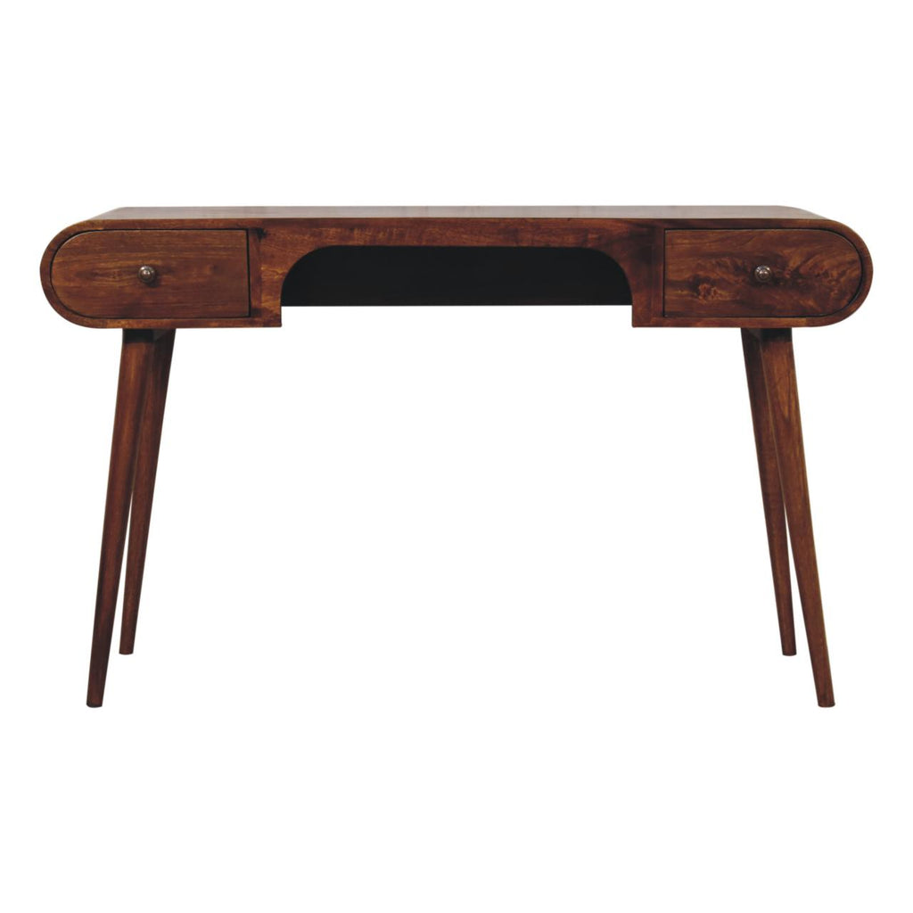 London Arch 2 Wooden Desk, Chestnut
