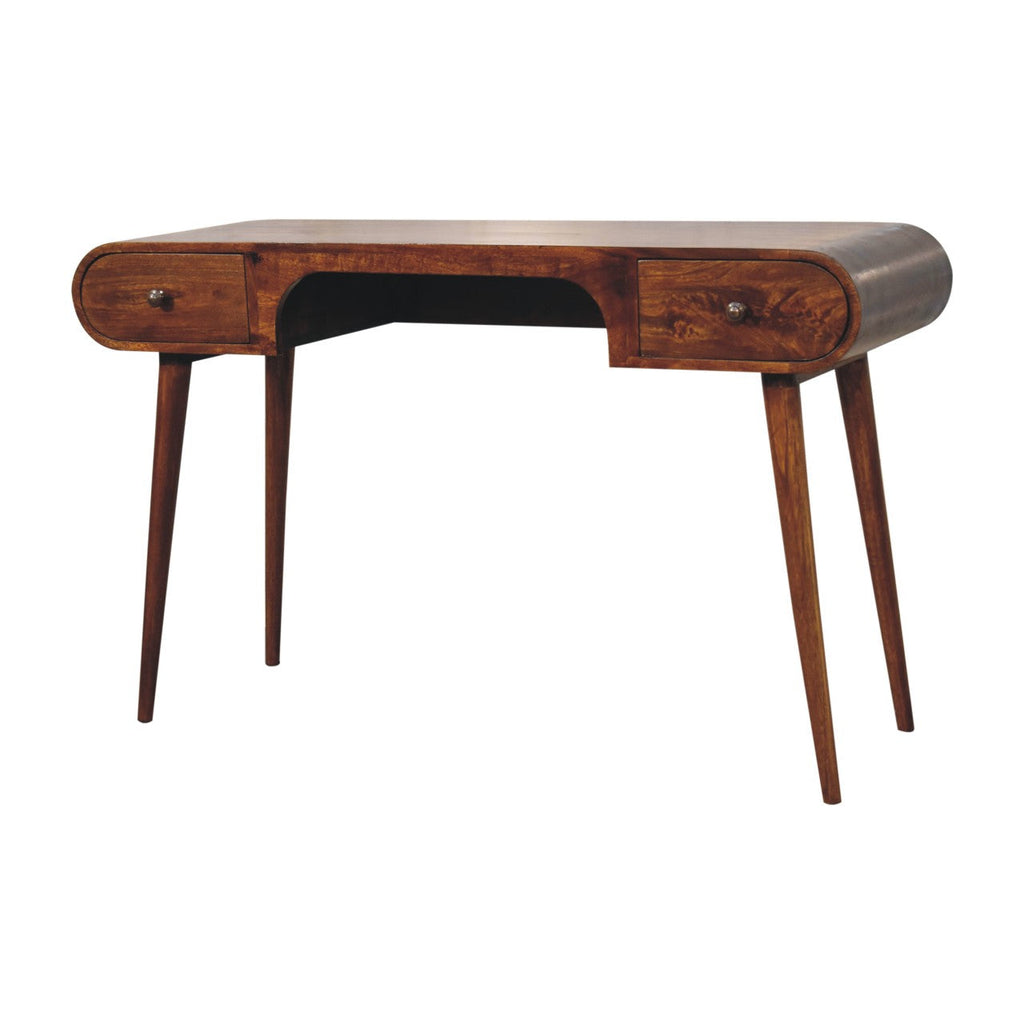 London Arch 2 Wooden Desk, Chestnut