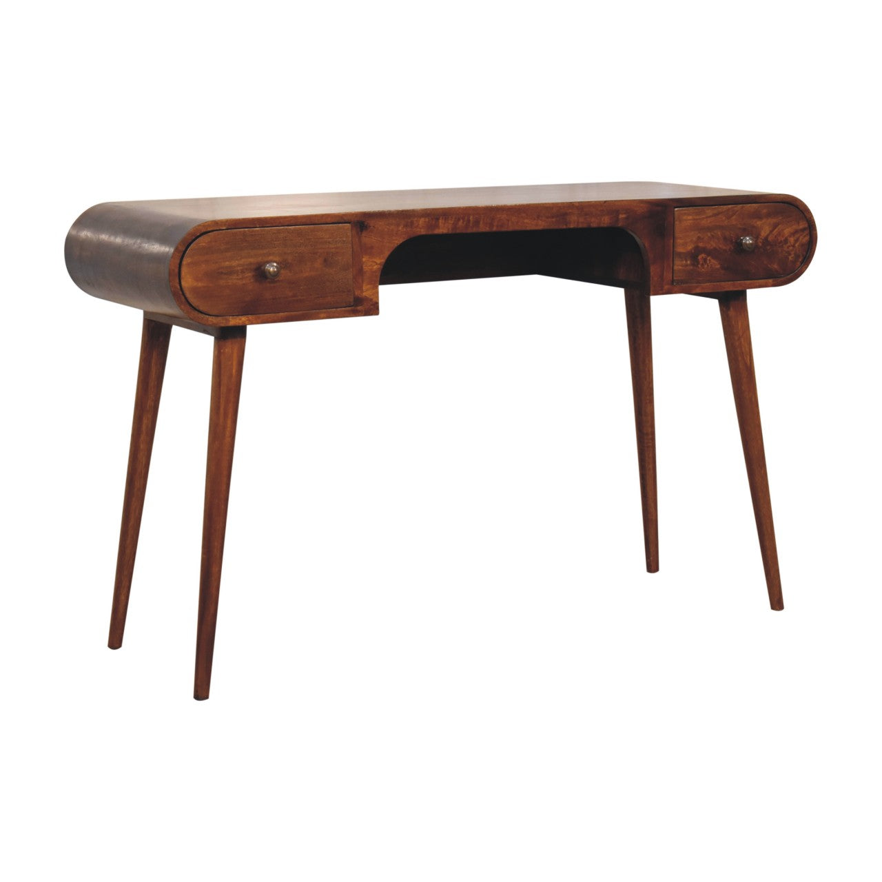 London Arch 2 Wooden Desk, Chestnut