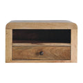 Arto Large Floating Bedside, Oak Finish