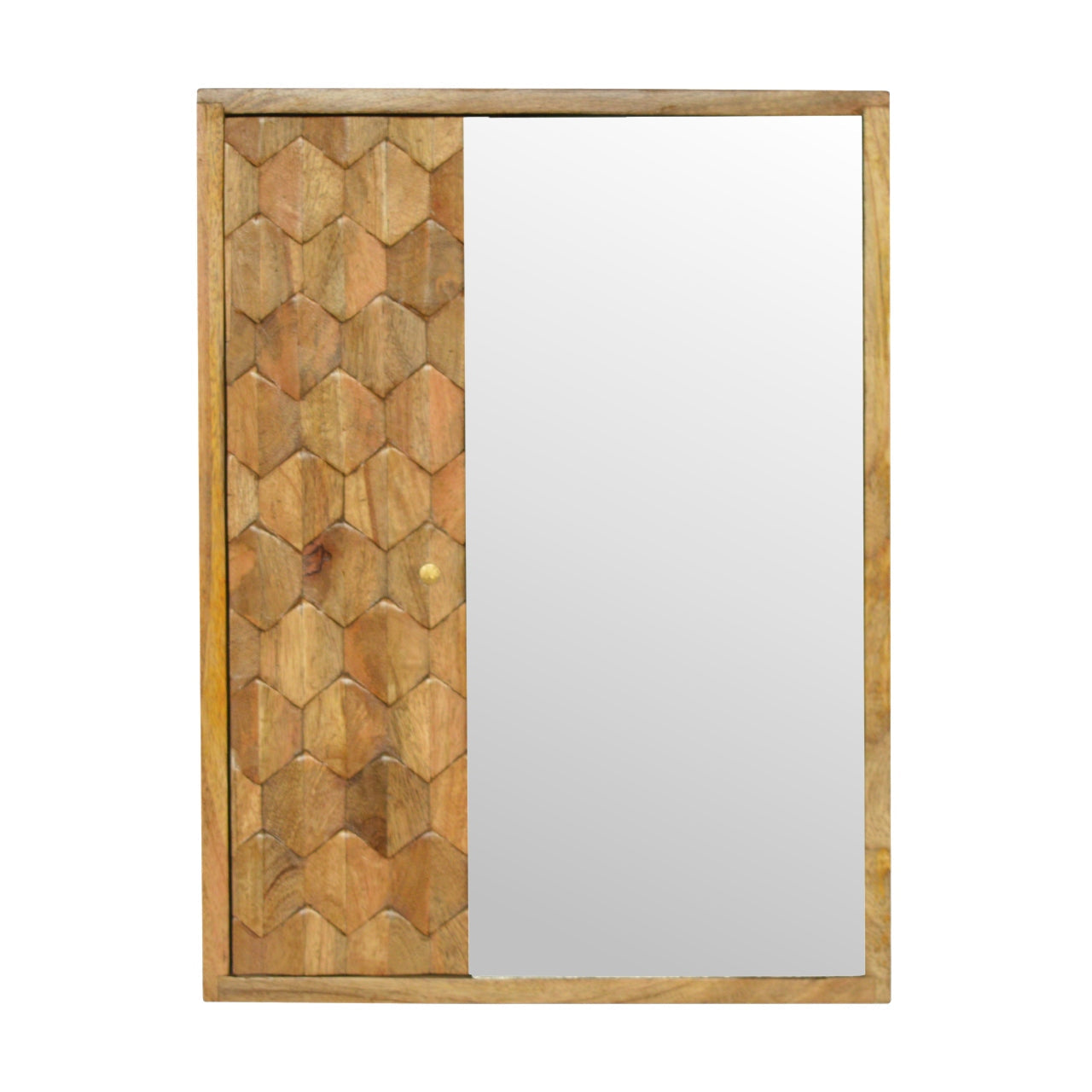 Pineapple Carved Wall Cabinet with Mirror