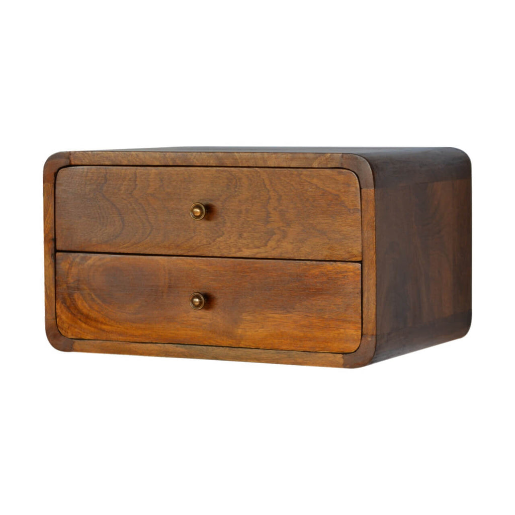 Arto Wide Floating Bedside, Chestnut