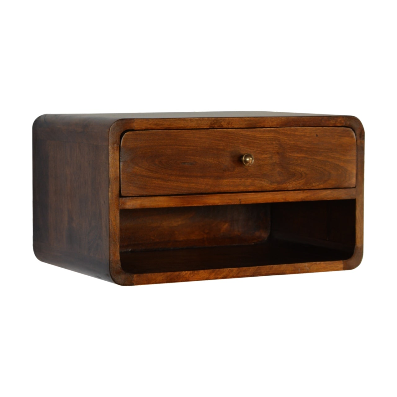 Arto 1 Drawer Floating Bedside, Chestnut