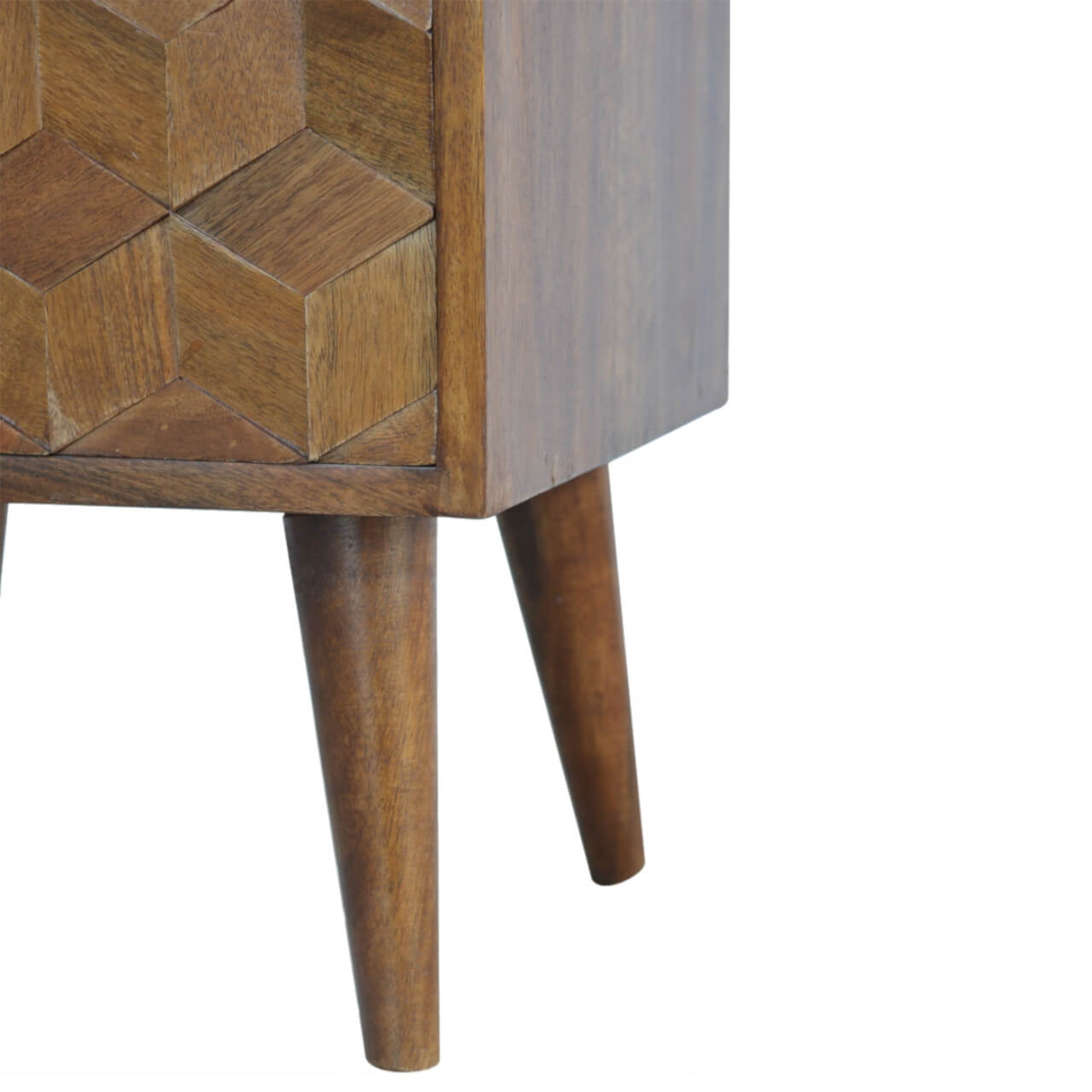 Cube Carved Bedside, Chestnut