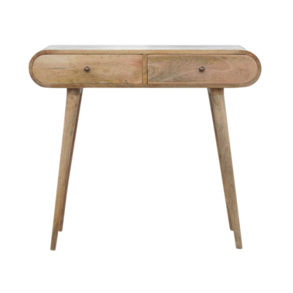 London 2 Drawers Console Table, Oak Finish