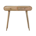 London 2 Drawers Console Table, Oak Finish