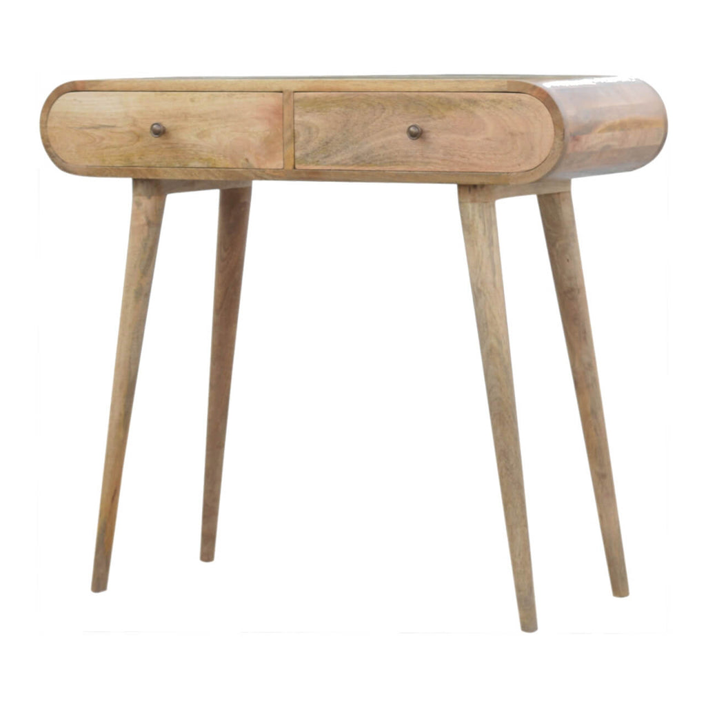 London 2 Drawers Console Table, Oak Finish