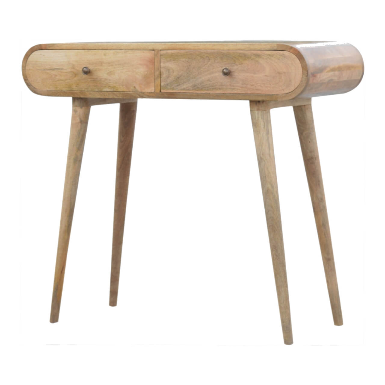 London 2 Drawers Console Table, Oak Finish