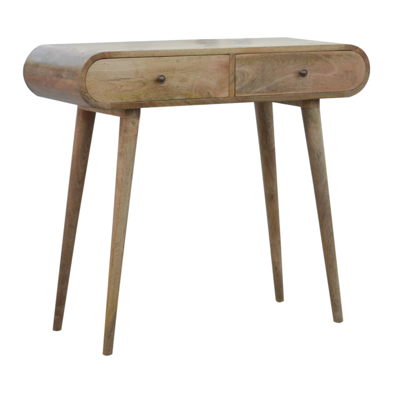 London 2 Drawers Console Table, Oak Finish