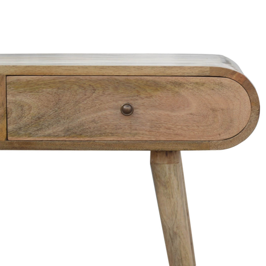 London 2 Drawers Console Table, Oak Finish