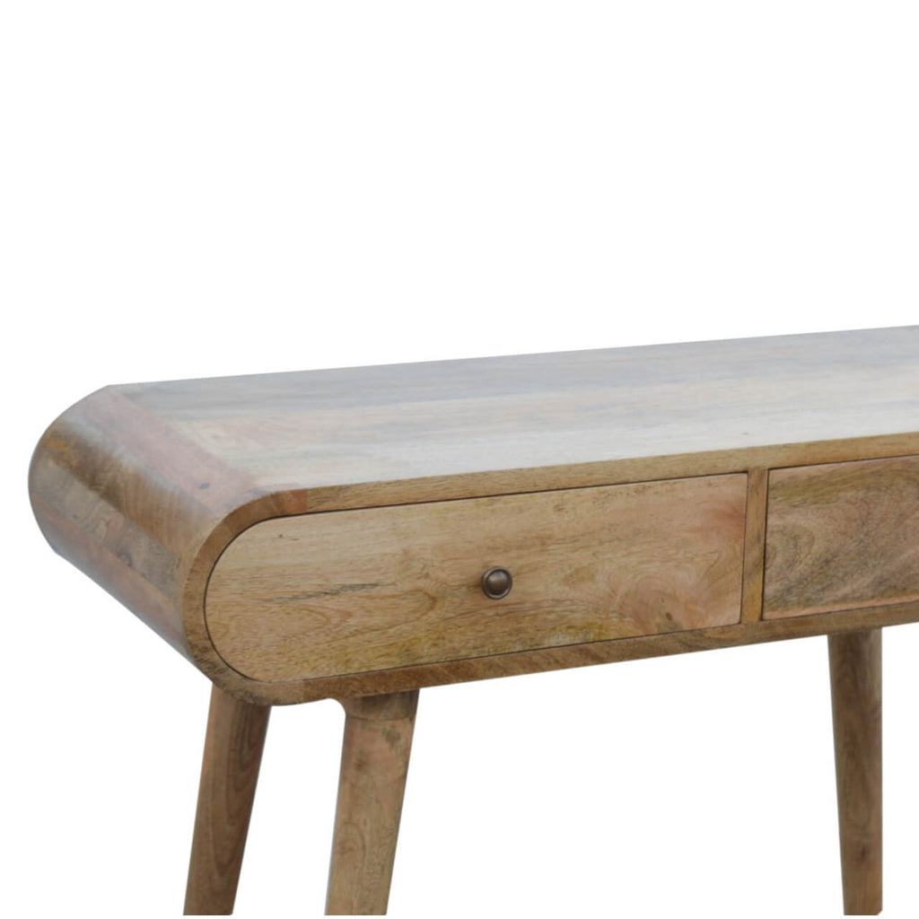 London 2 Drawers Console Table, Oak Finish