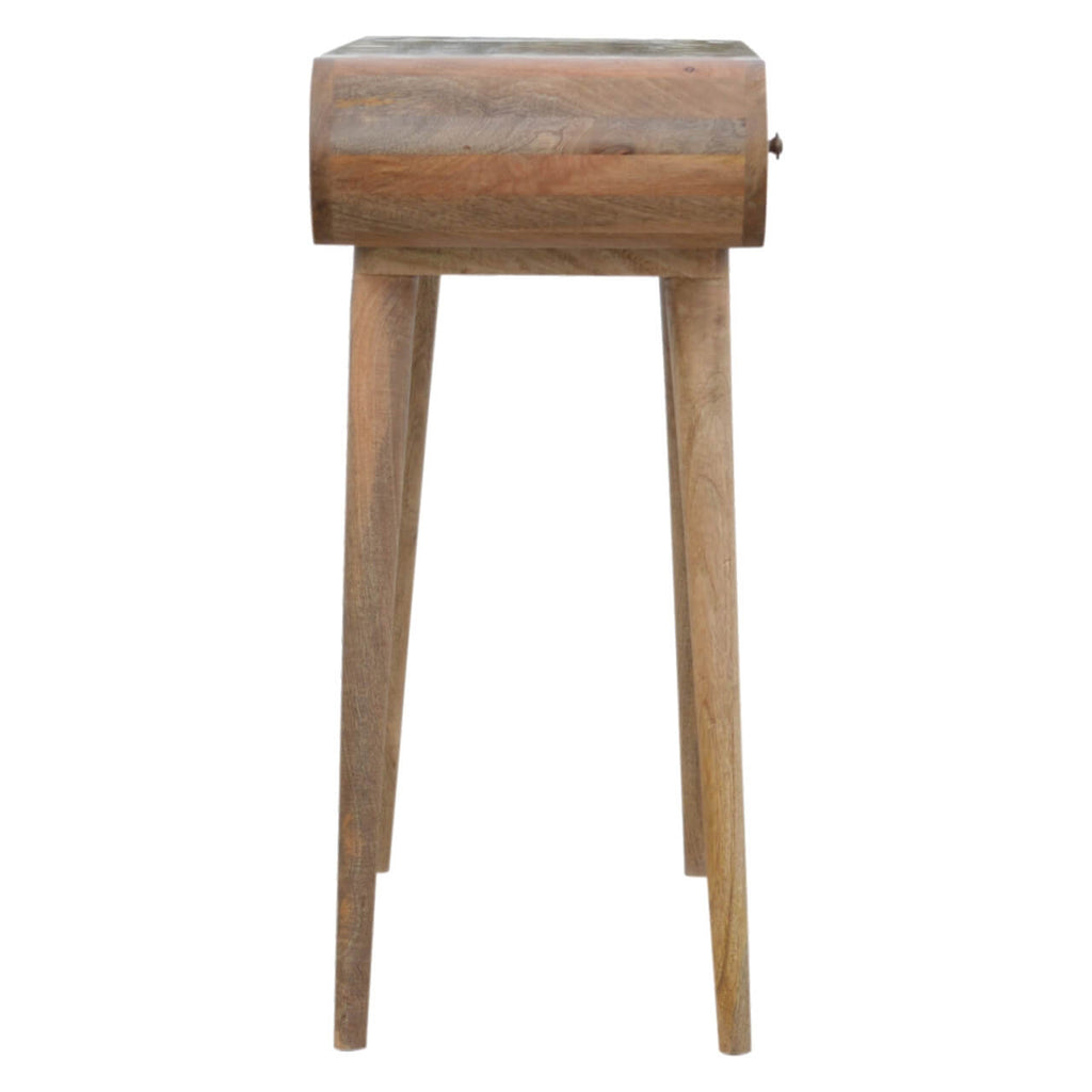 London 2 Drawers Console Table, Oak Finish