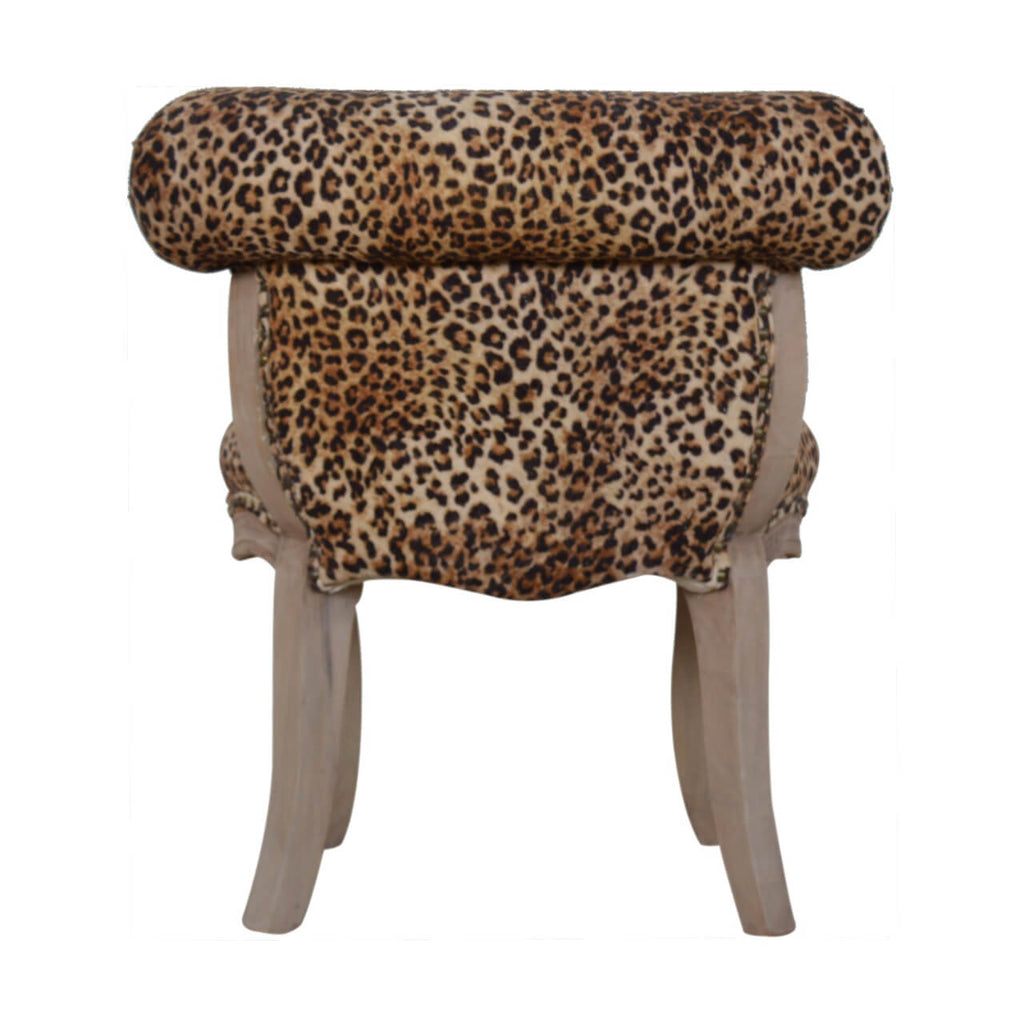 Leopard Print Velvet Studded Chair