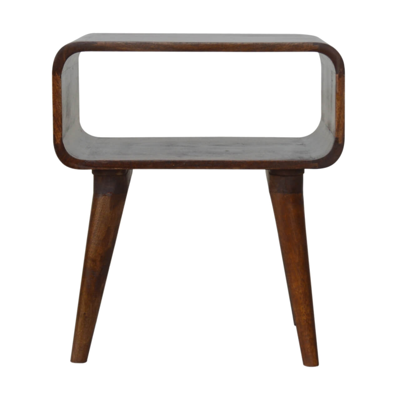 Curved Open Bedside, Chestnut