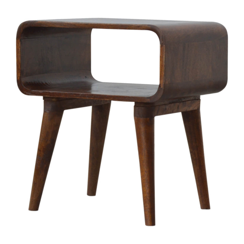 Curved Open Bedside, Chestnut