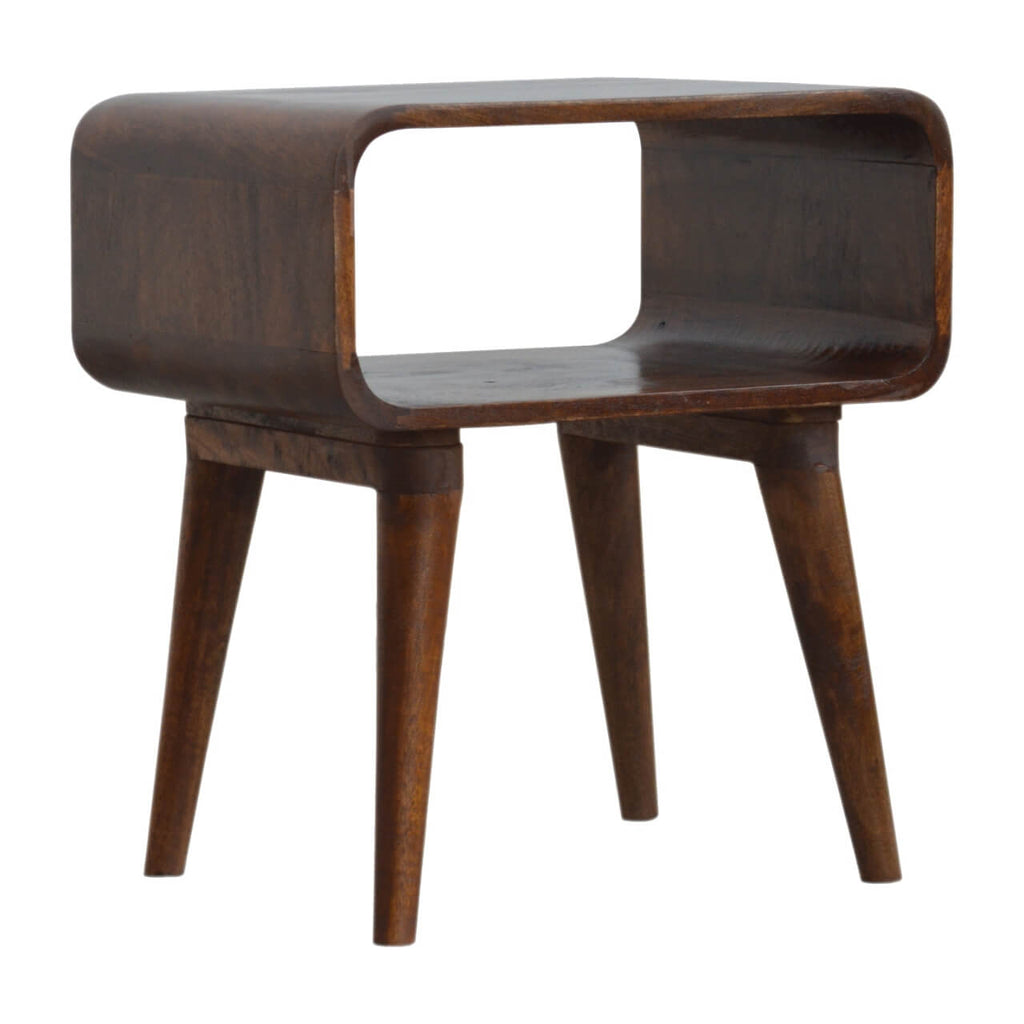 Curved Open Bedside, Chestnut