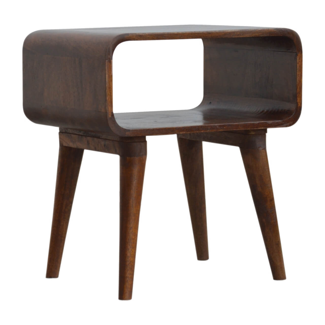 Curved Open Bedside, Chestnut