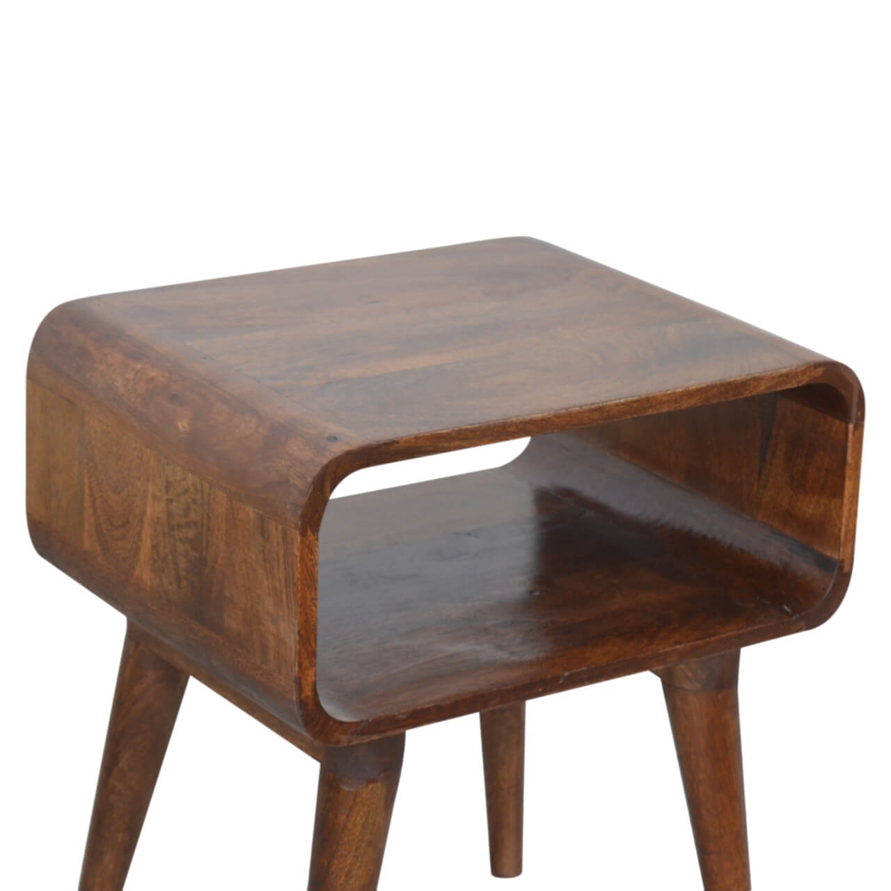 Curved Open Bedside, Chestnut