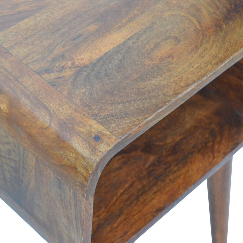 Curved Open Bedside, Chestnut