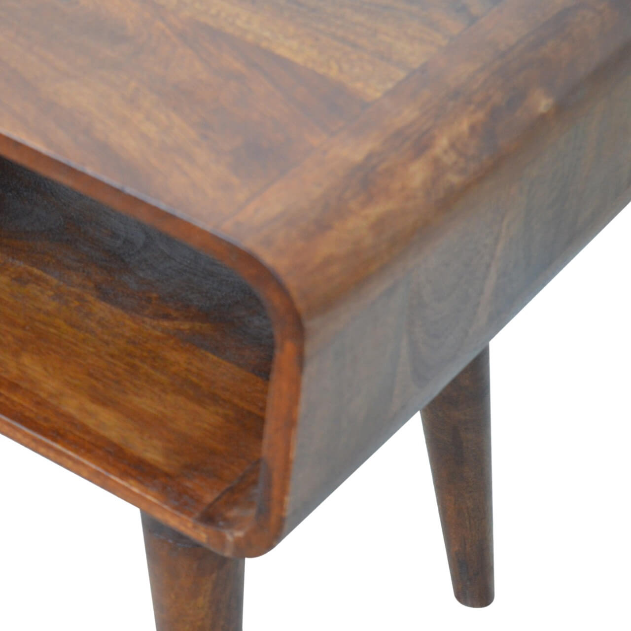 Curved Open Bedside, Chestnut