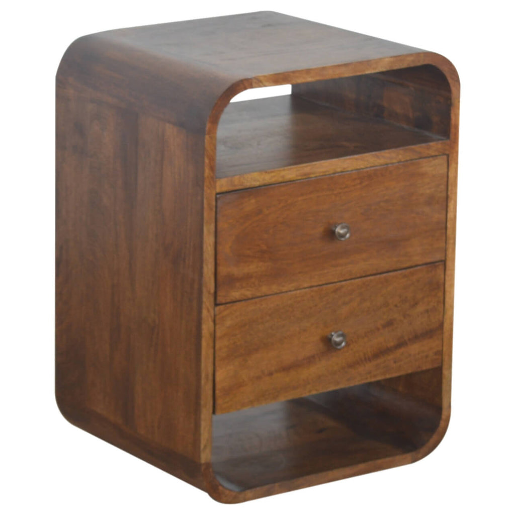 Arto, 2 Drawers Curved Bedside