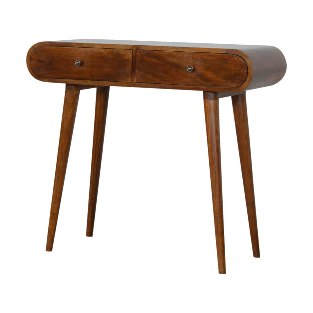 London 2 Drawer Console Table, Chestnut
