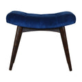 Velvet Curved Bench, Royal Blue