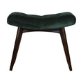 Velvet Curved Bench, Emerald Green