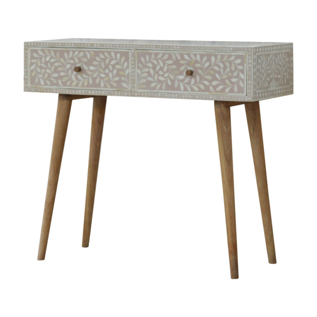Floral Bone Inlay Console Table
