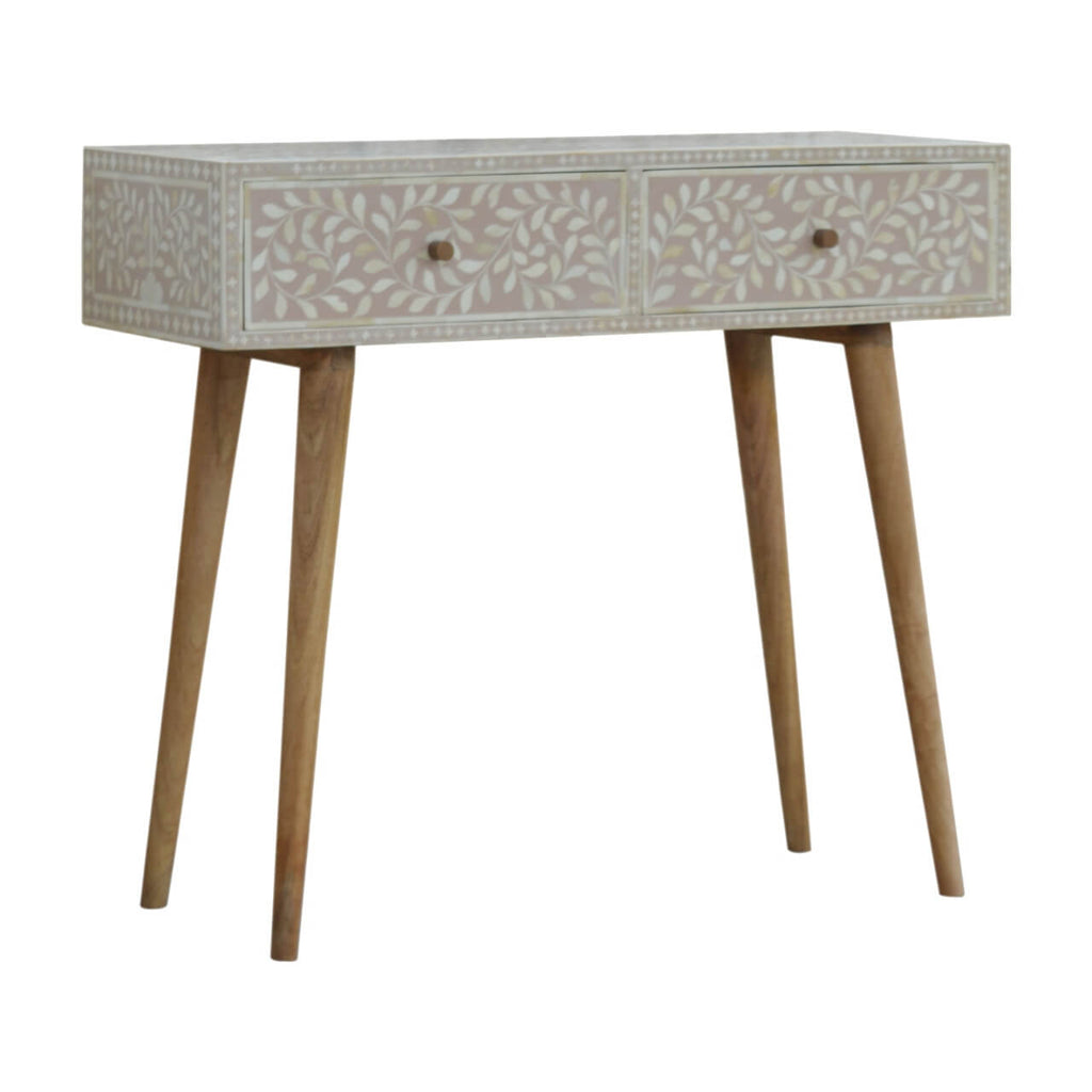Floral Bone Inlay Console Table