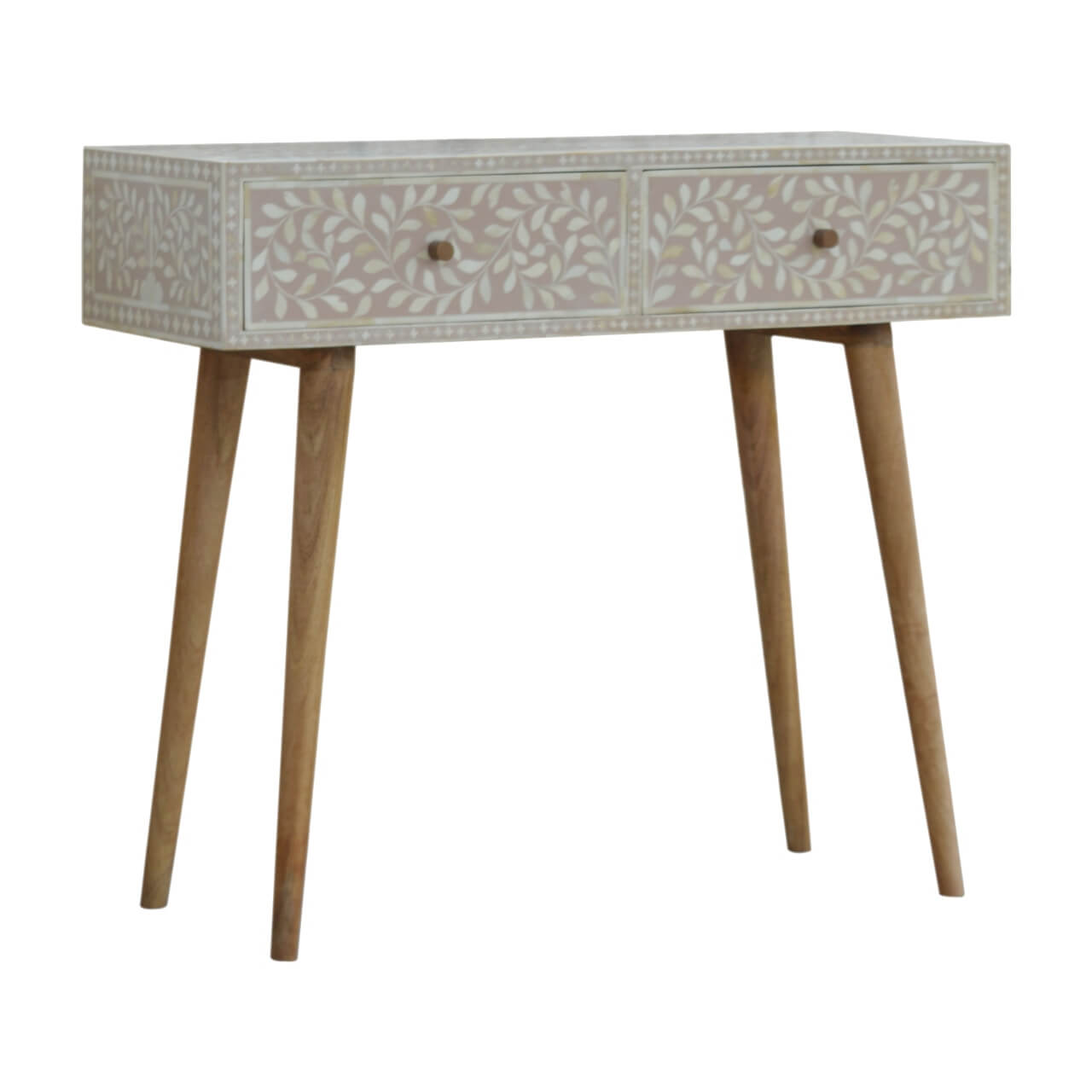 Floral Bone Inlay Console Table