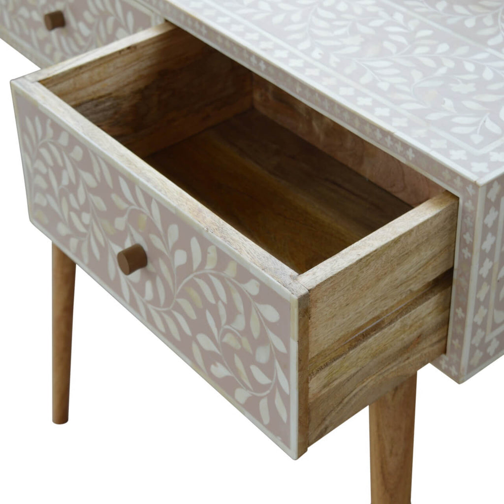 Floral Bone Inlay Console Table