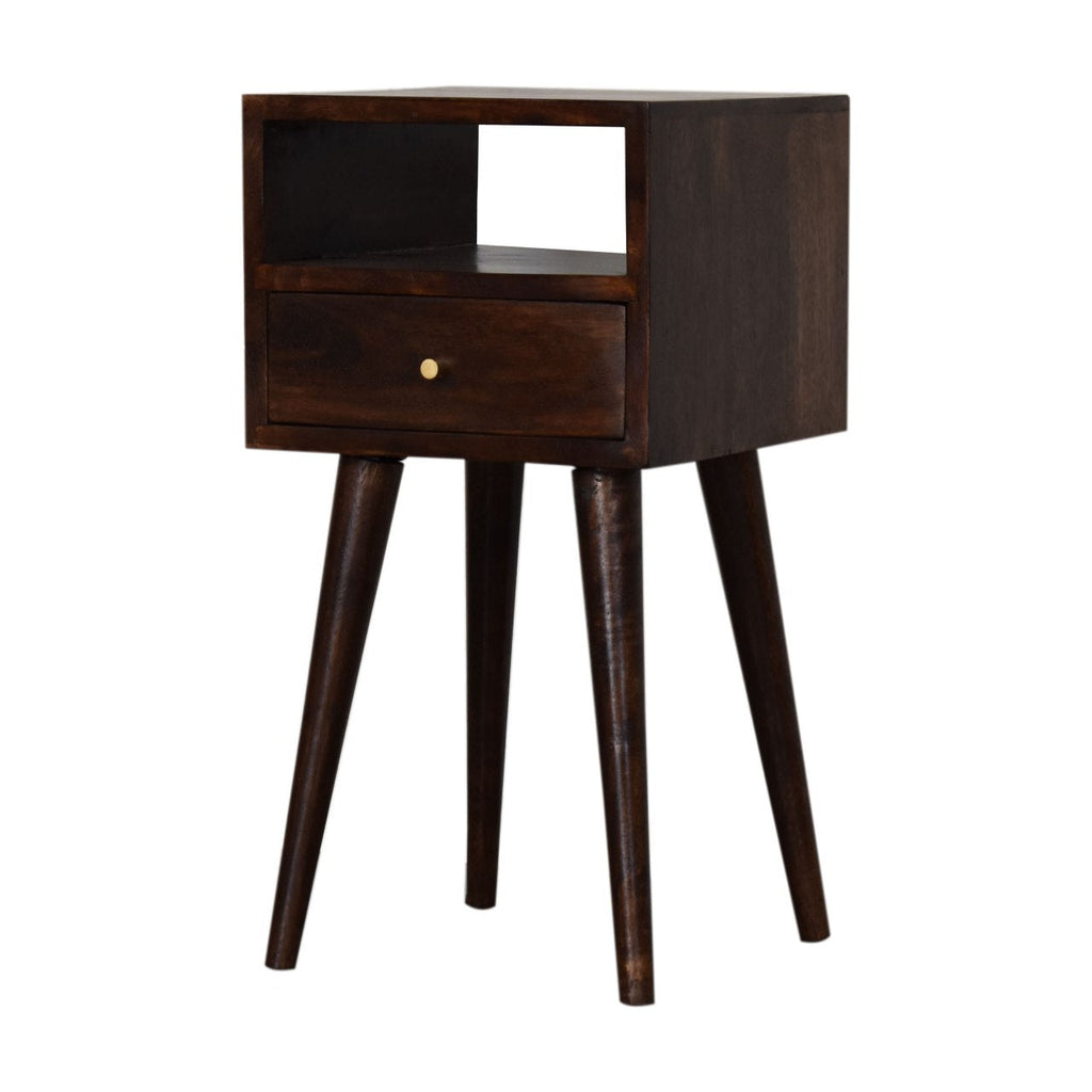 Narrow Bedside, Walnut Finish