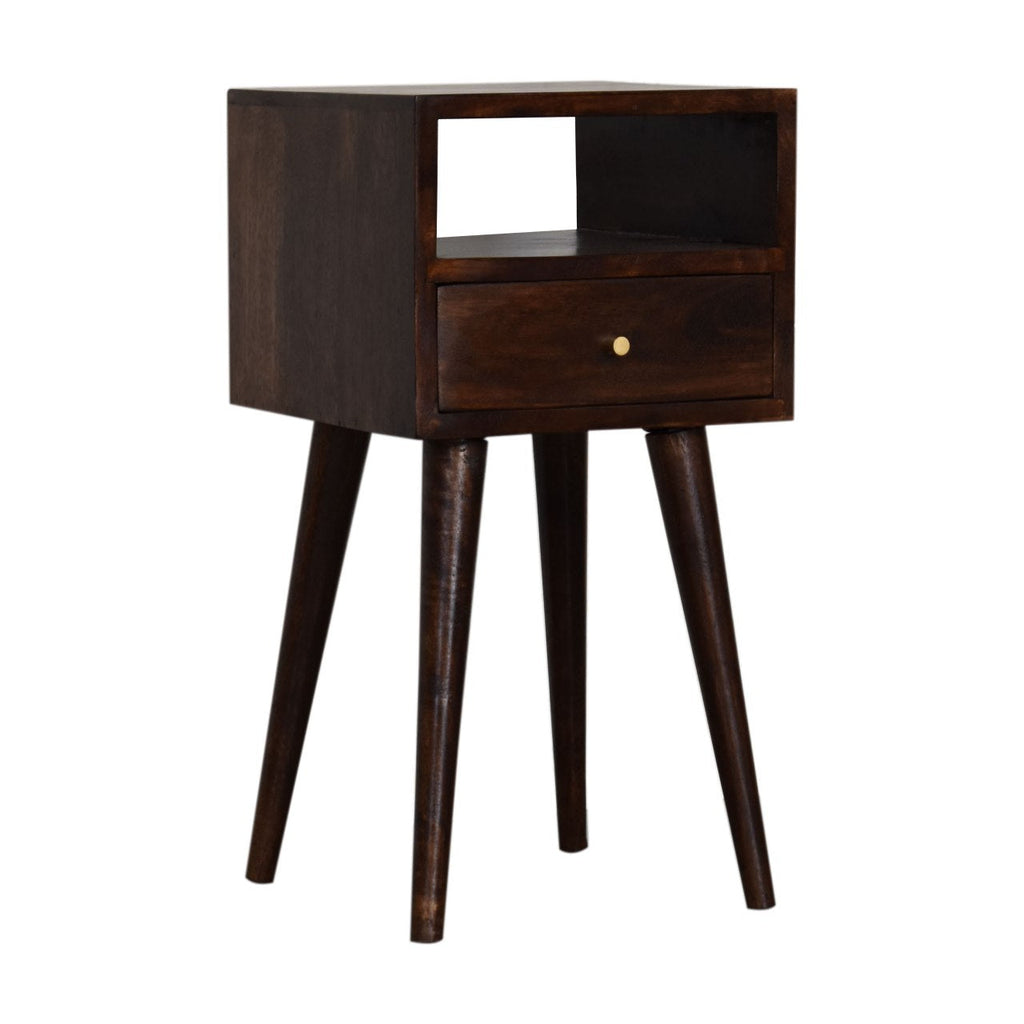 Narrow Bedside, Walnut Finish