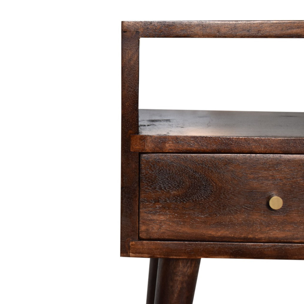 Narrow Bedside, Walnut Finish